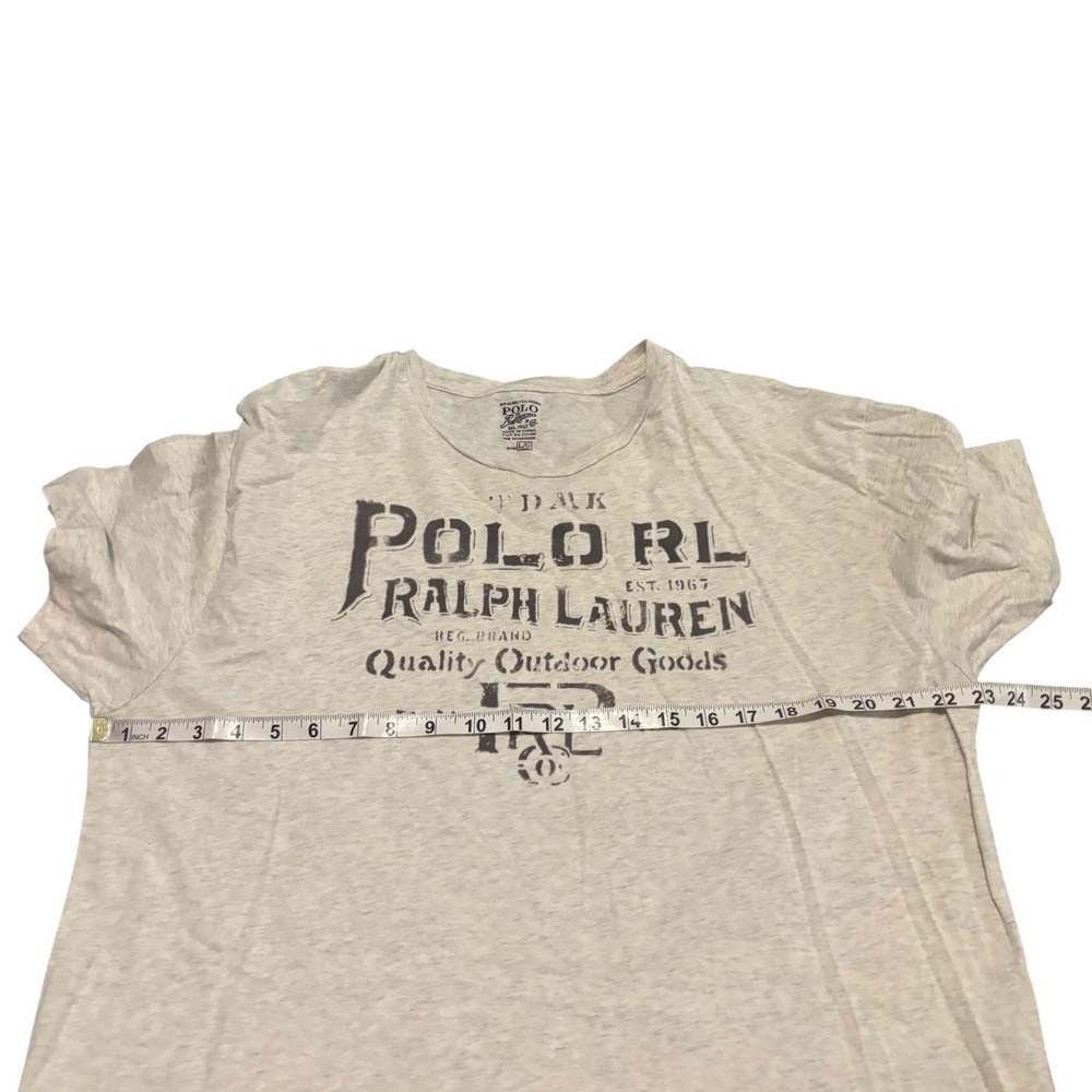 Polo Ralph Lauren Mens Graphic T-Shirt Heather Grey Outdoor Goods Large L/G - Picture 6 of 7